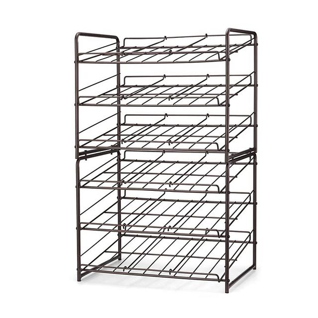 Simple Trending 2 Pack Can Rack Organizer, Stackable Can Storage Dispenser Holds up to 72 Cans for Kitchen Cabinet or Pantry, Bronze