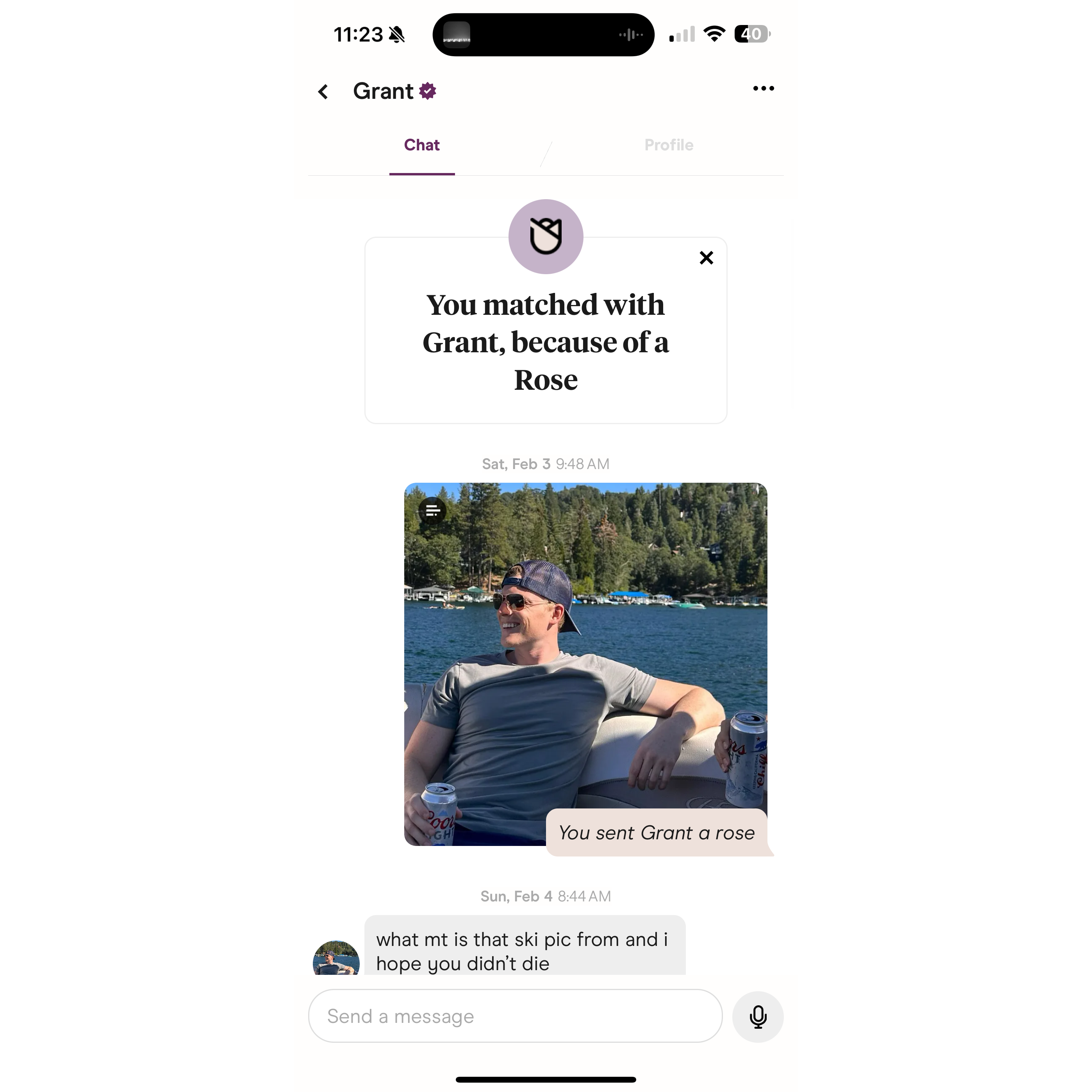 "My best purchase of 2024...my $3.99 'Rose' I sent Grant on hinge." - Emma