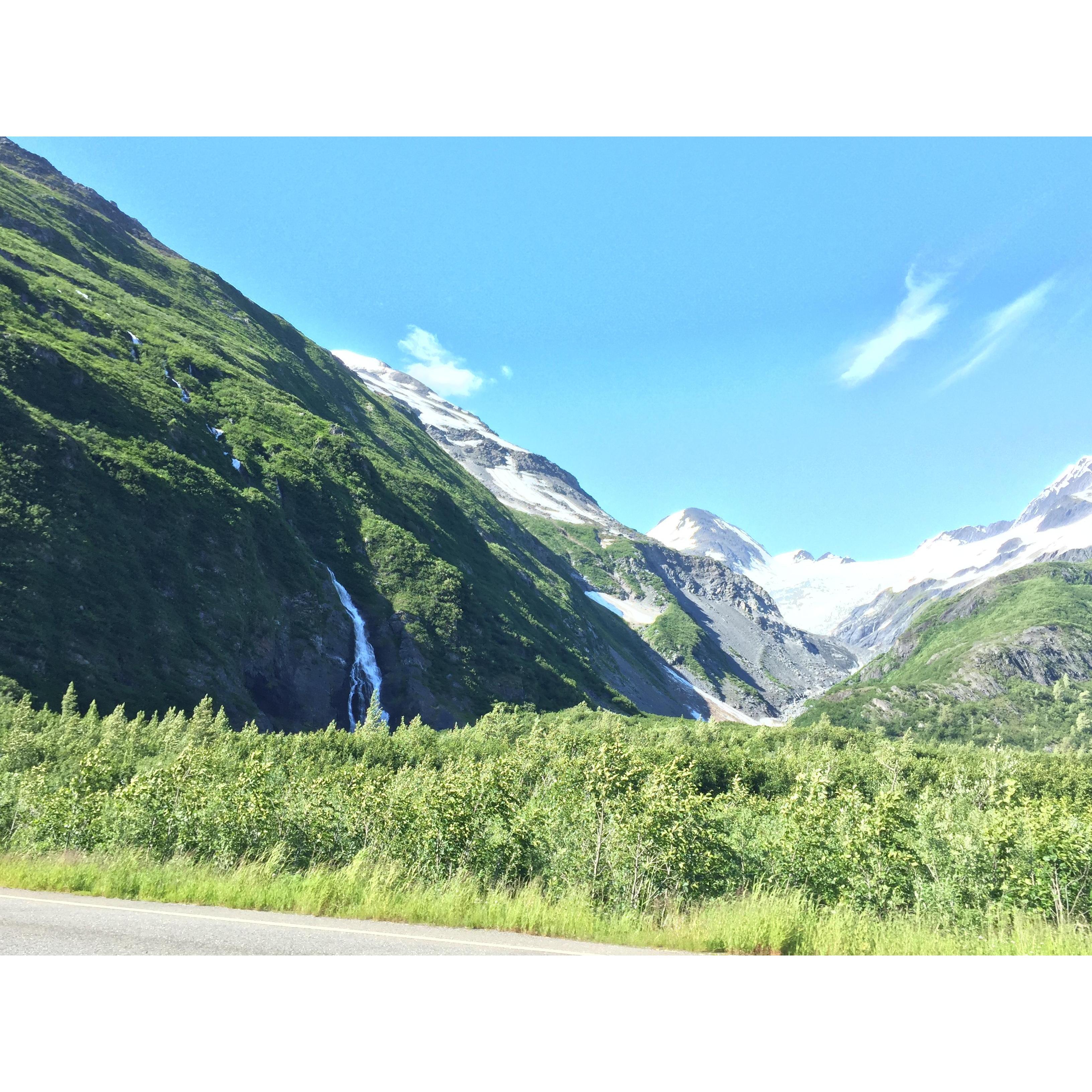 Outside the Wittier tunnel or the Portage tunnel, through Maynard Mountain; 30 min outside of Anchorage. At 13,300 feet it is the longest combined rail and highway tunnel in North America.