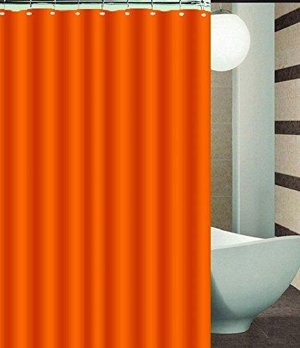 BH Home Shower Curtain Polyester Fabric Water Resistant Shower Curtain or Liner. Hotel Collection Quality. (Orange)