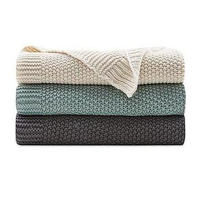 INK + IVY Bree Knit Throw Blanket in Aqua