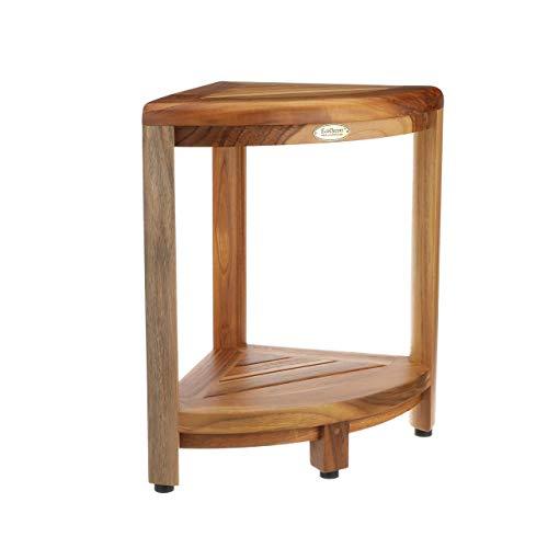 EcoDecors Oasis 2-Tier Teak Corner Shelf, Natural