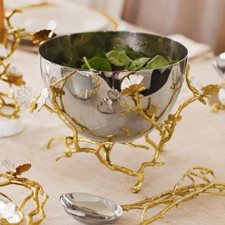 Butterfly Ginkgo Gold Serving Bowl