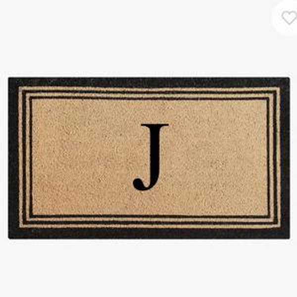 DeHond Pure Natural Coir Non-Slip Outdoor Door Mat - J, 24" X 39"