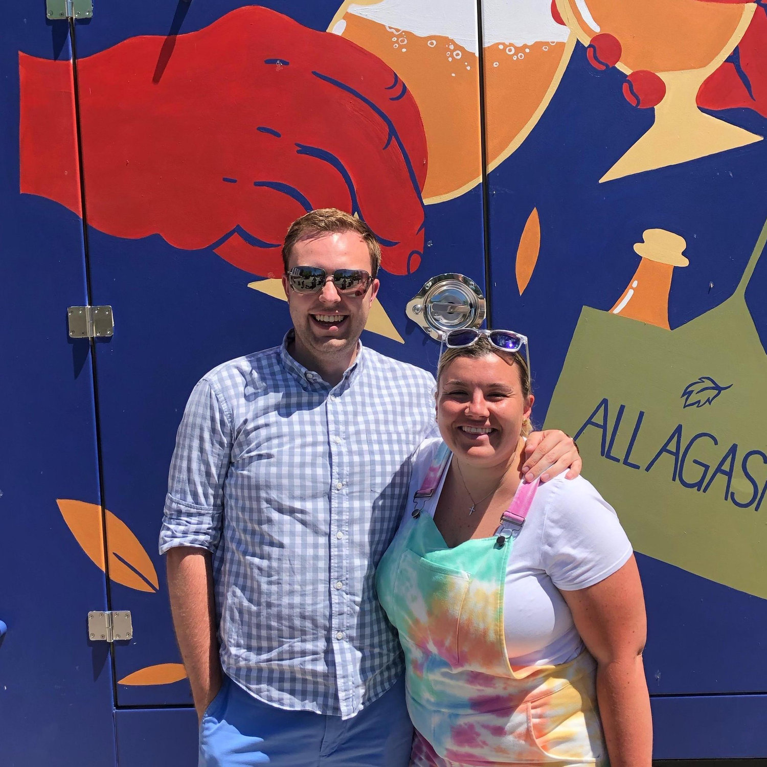 Lisa's favorite outfit at our favorite brewery