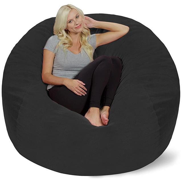 Chill Sack Bean Bag Chair: Giant 5' Memory Foam Furniture Bean Bag - Big Sofa with Soft Micro Fiber Cover - Dark Grey Pebble