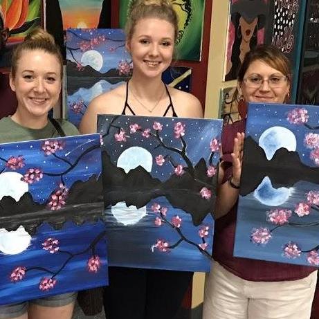 Alyssa, Abbi, and Joy attended an art class. Each of us have them hanging in our houses.