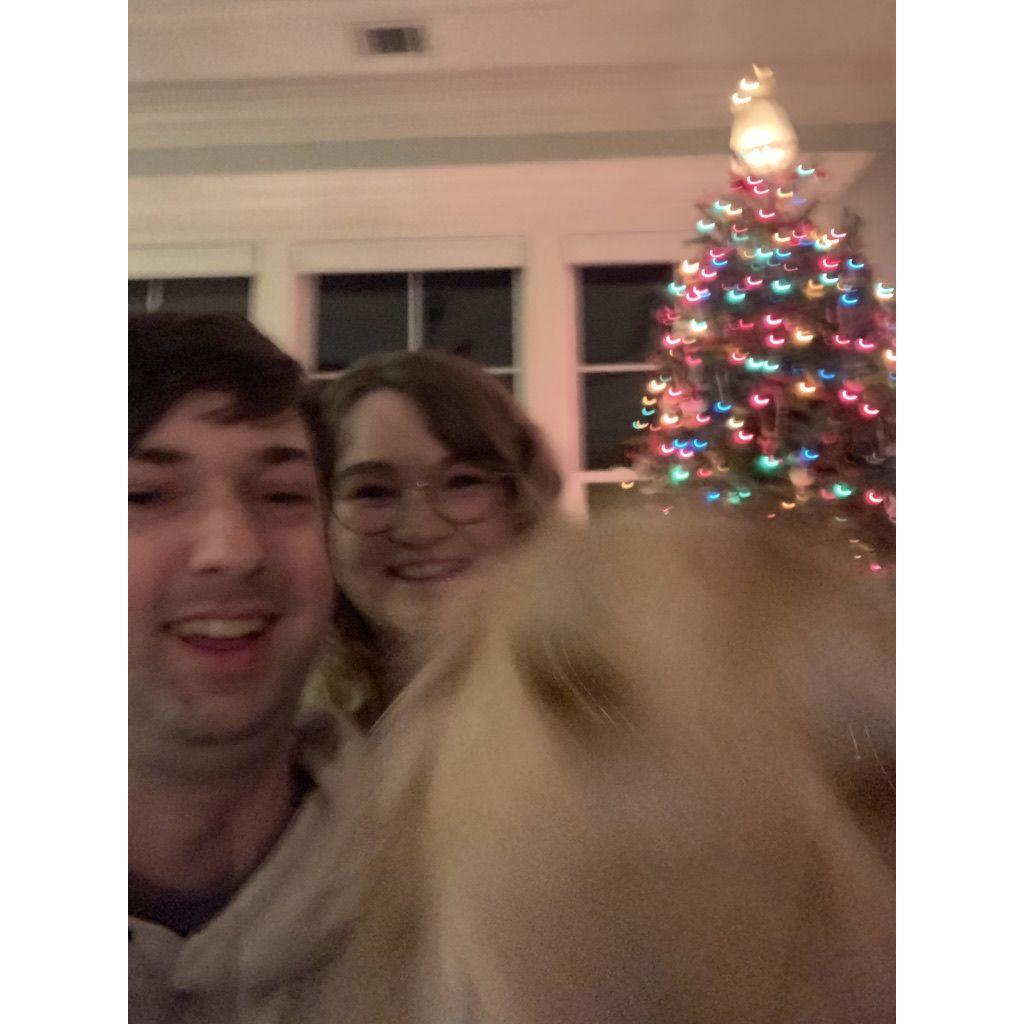 Visiting our favorite golden retriever in South Carolina ... who was just too excited to see us! (December 2022)