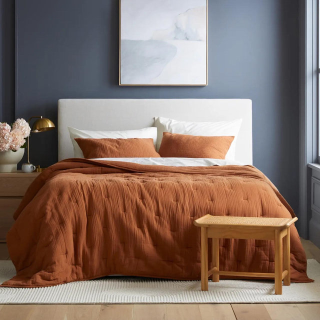 Organic Airy Gauze Quilt | Quince Terracotta King