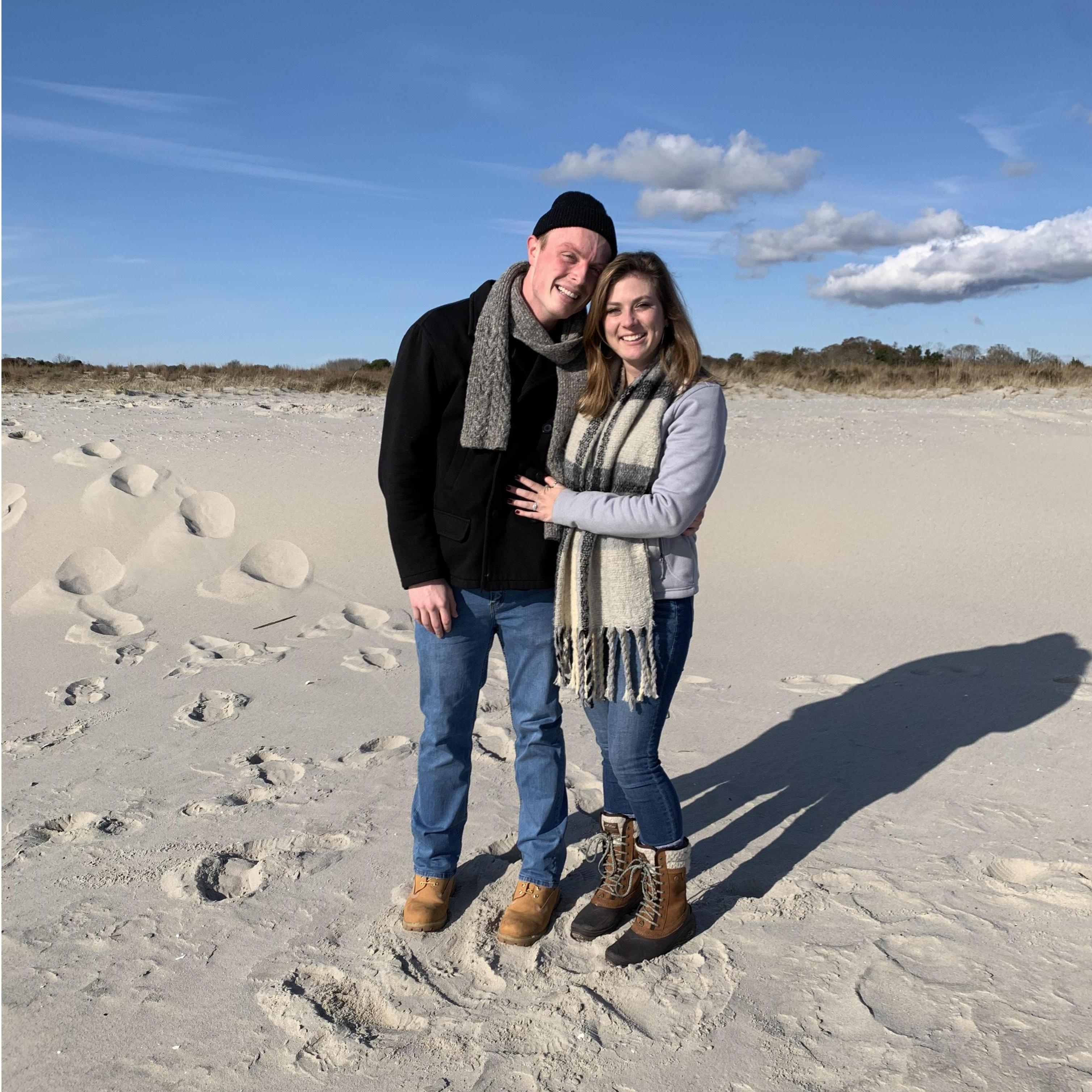 This was right after he proposed! A couple was walking past us just after I had said "yes!" and offered to take our picture and shared they had been married for 30 years! Truly special moment.