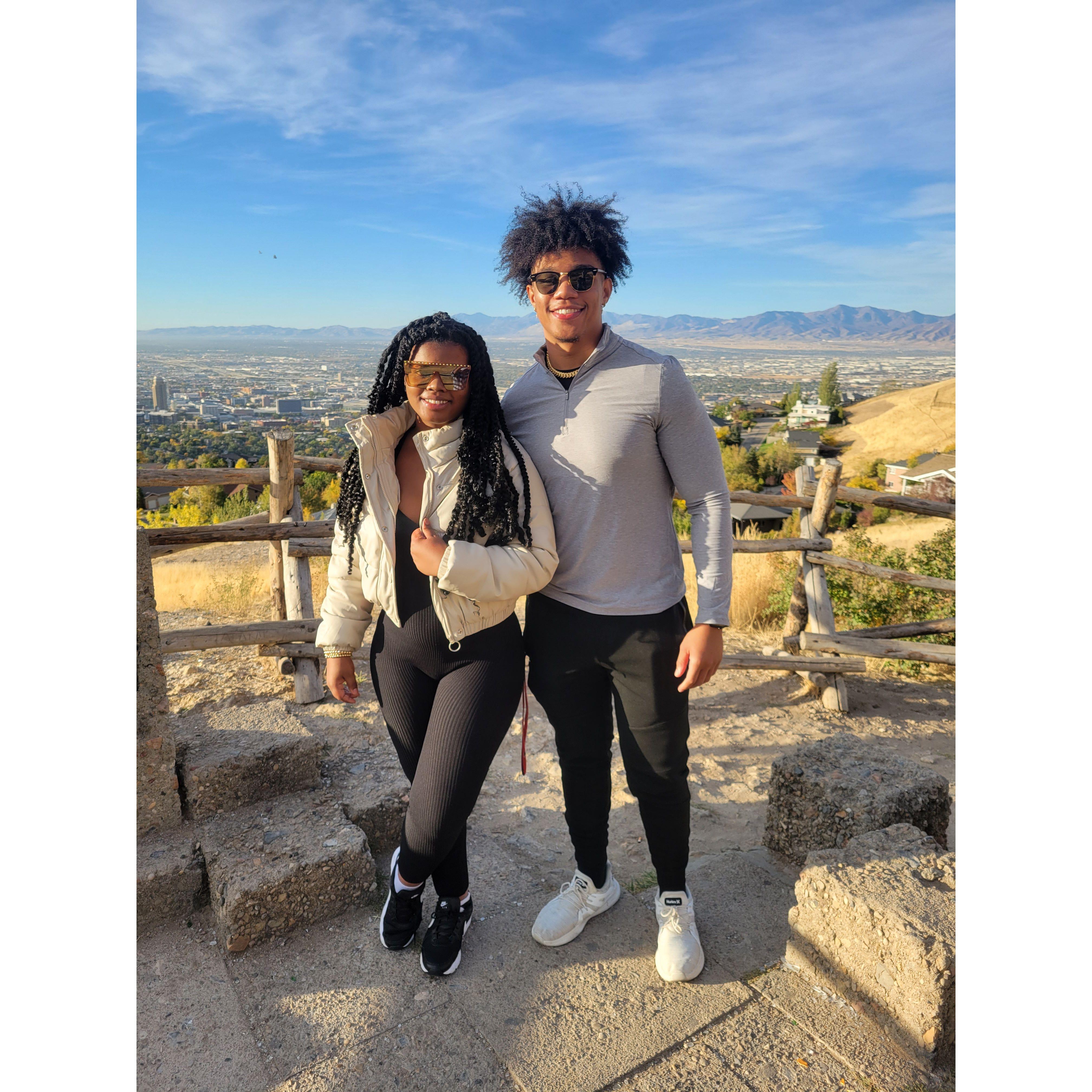 Salt Lake City on top of a small mountain