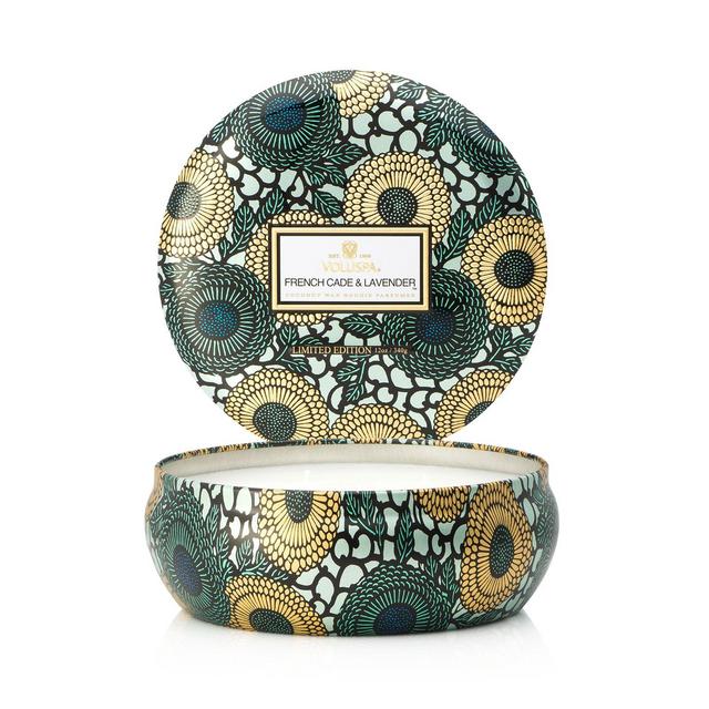 Voluspa Japonica French Cade & Lavender 3 Wick Candle in Decorative Tin