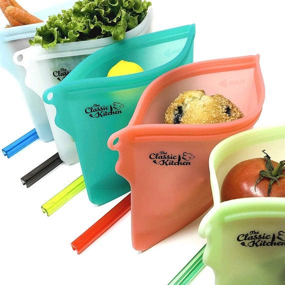 The Classic Kitchen Reusable Silicone Food Storage Bags - Set of 5