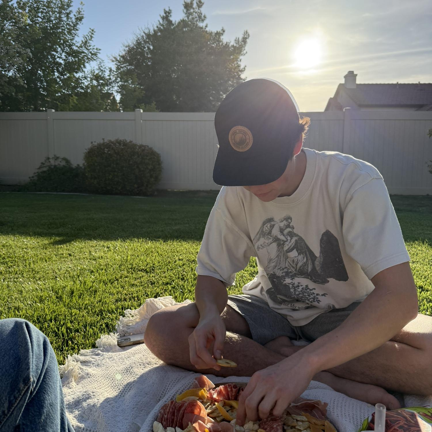little backyard picnic date the day before getting engaged!