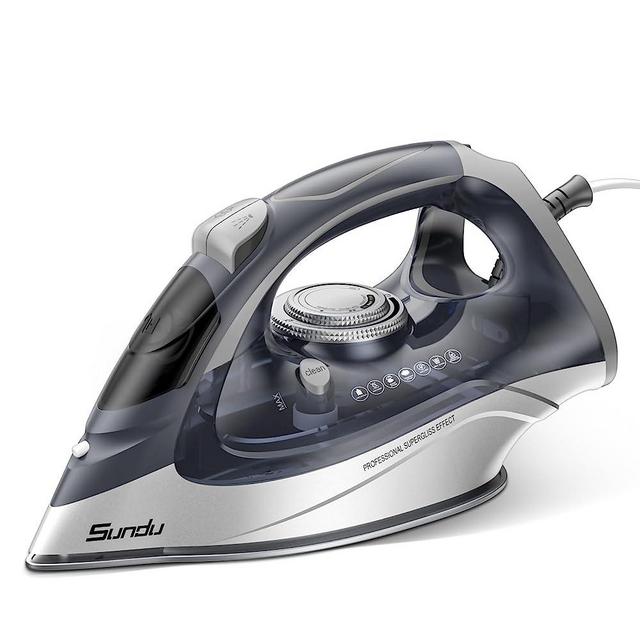 Sundu 1700W Steam Iron for Clothes with Rapid Heating Ceramic Coated Soleplate, Steam Iron with Precise Thermostat Dial, Self-Clean, Auto-Off, 10.14oz Water Tank, for Home Clothes Ironing Use
