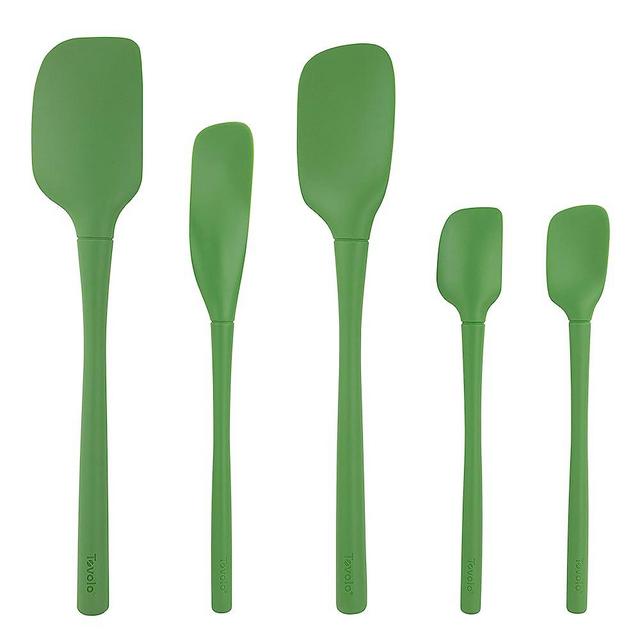 Tovolo Flex-Core® All Silicone Spatula Set of 5 for Meal Prep, Cooking, Baking, and More - Pesto