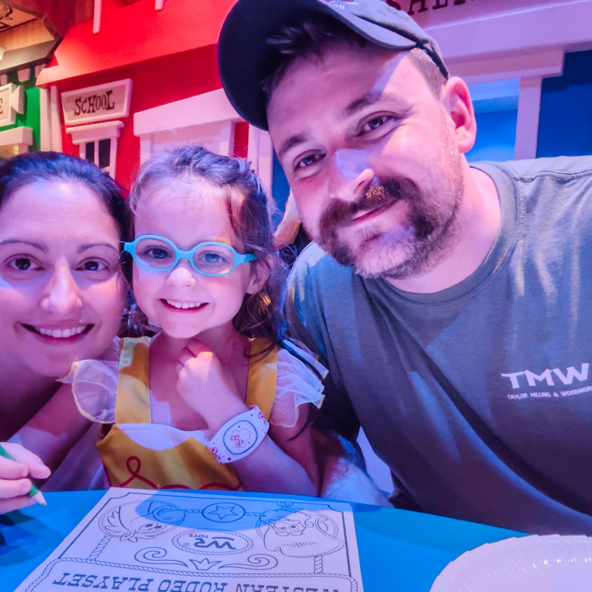 Out first Disney trip as a family - eating a Roundup Rodeo BBQ in Hollywood Studios