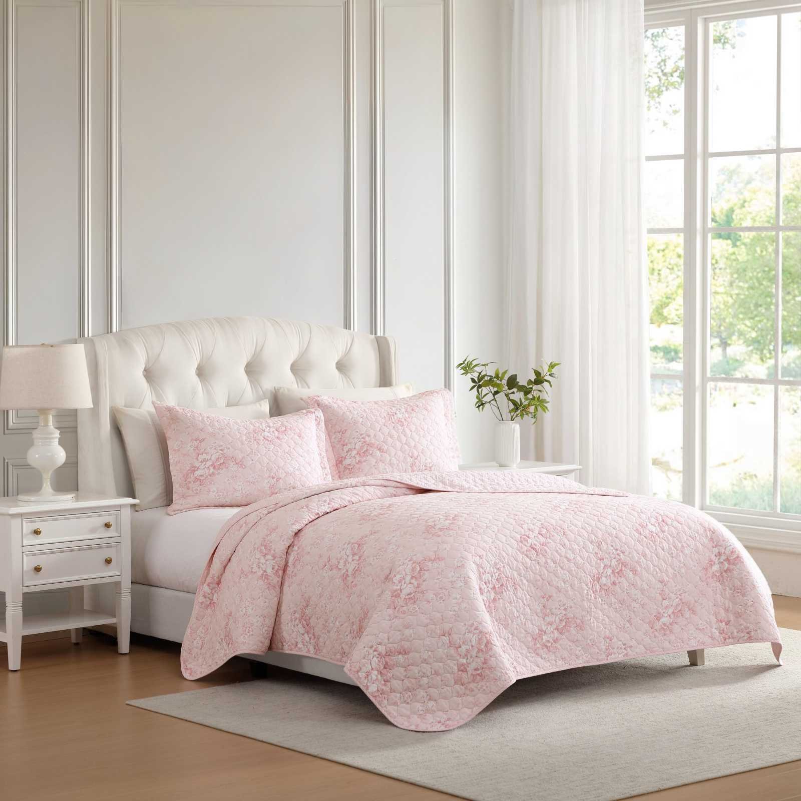 Laura Ashley, Toile Delightful Cotton 3-Piece Quilt Set | Zola