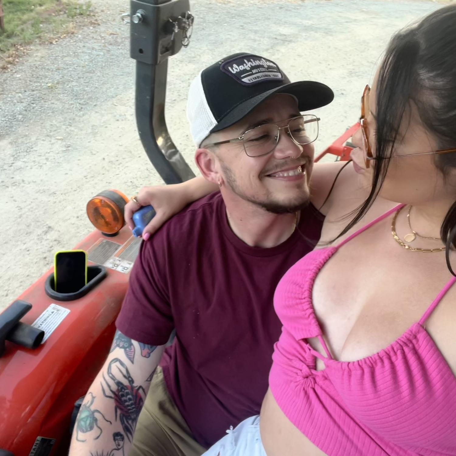 Jules' first ride in the tractor