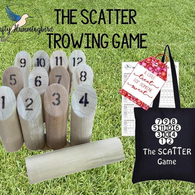 Scatter Outdoor Throwing Game, Scandinavian Game, family backyard games, wood lawn games, holiday party game, Valentine's gift for family