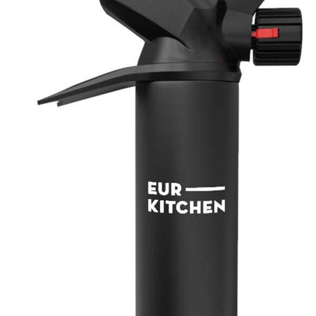 EurKitchen Butane Culinary Kitchen Torch - Butane Fuel Not Included - Refillable Food Blow Torch for Creme Brulee and To Perfectly Sear Steak, Fish - Kitchen Lighter Tool for Cooking with Finger Guard