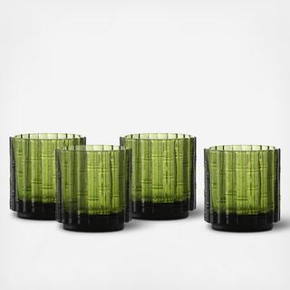 Mahalo Double Old Fashioned Glass, Set of 4