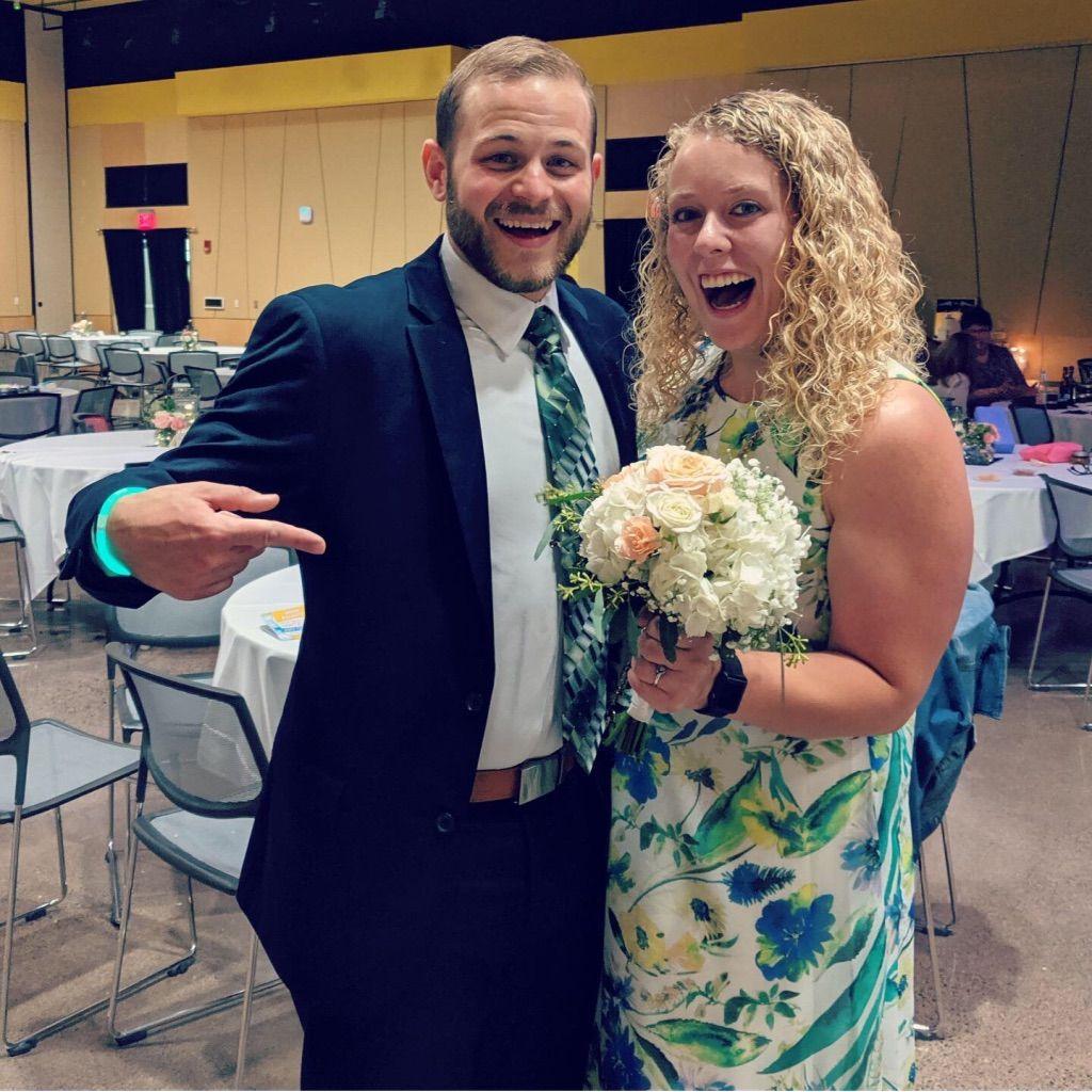2019 - Amber caught the bouquet and then waited another 5 years