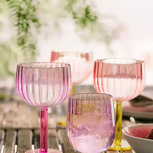 Raquel Scallop Acrylic Goblets, Set of 4