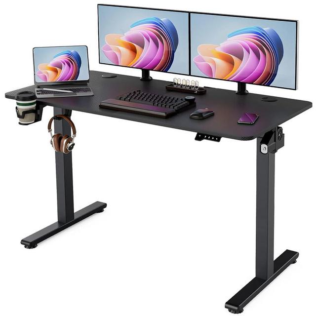 Azonanor Standing Desk - Stand up Desk with Splice Board, Electric Height Adjustable Desk, 48 x 24 Inches Sit Stand Home Office Desk