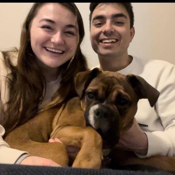 Our first puppy together, we love you Boo!