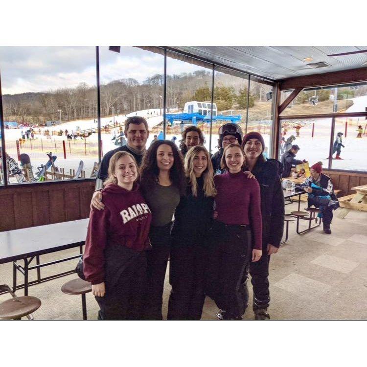 Skiing with our friends around 2019