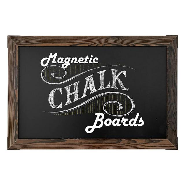 Loddie Doddie Magnetic Chalkboard - Easy-to-Erase Large Chalkboard for Wall Decor and Kitchen - Hanging Black Chalkboards (20x30, Rustic Frame)