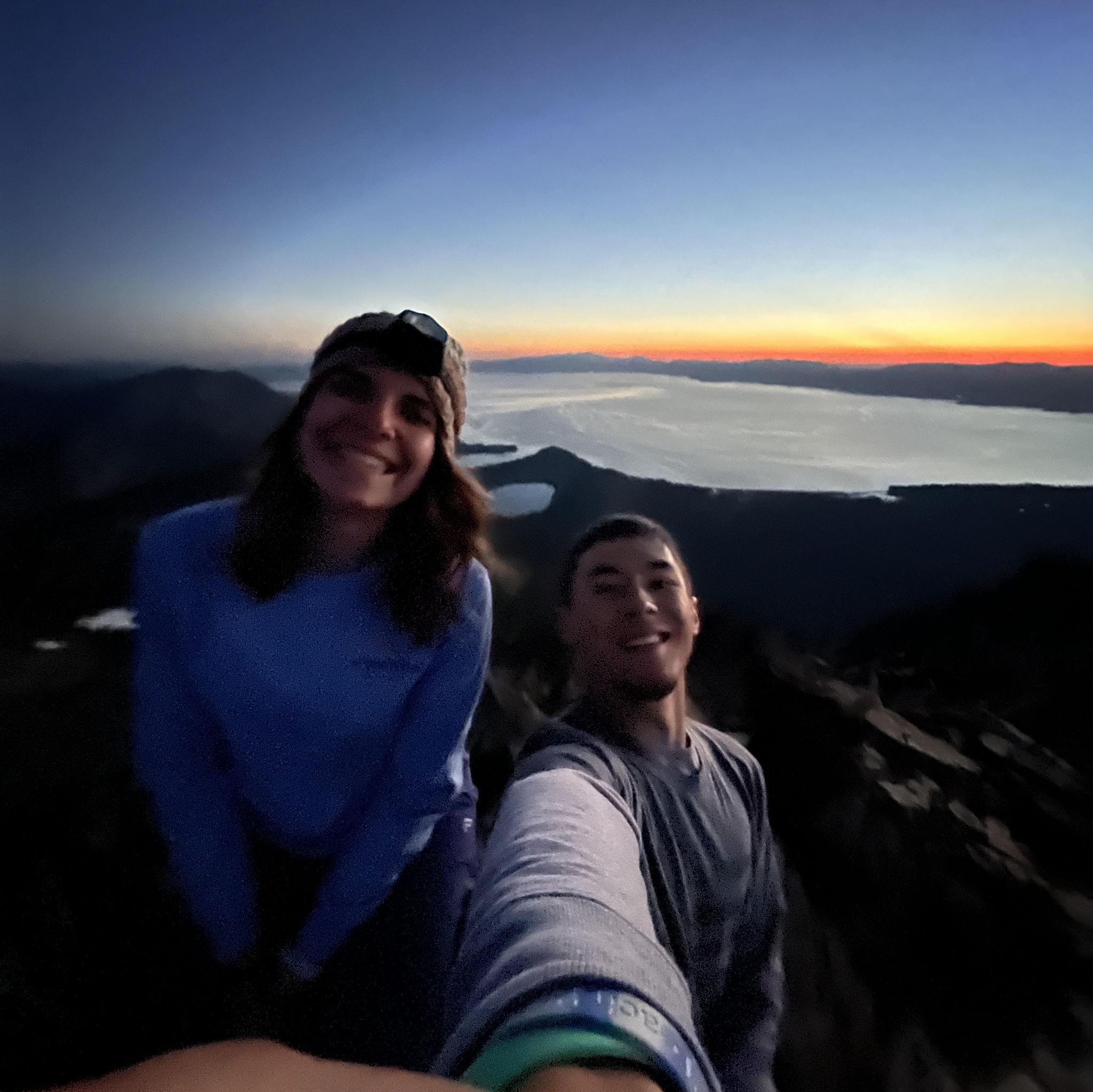 The first selfie Bree and Max ever took together at the top of Tallac