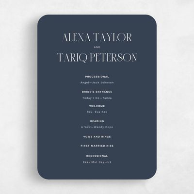Blue Rounded Wedding Program - Roberts