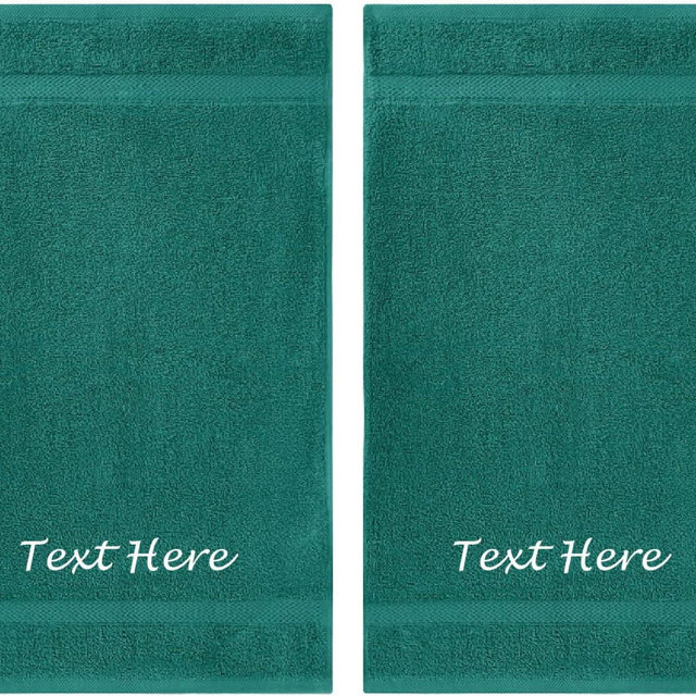 Personalized Passion 2-Pack Towels Set with Custom Embroidered Text - Highly Absorbent & Super Soft Turkish Cotton Towels