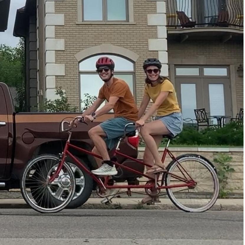 Mike finally convinced Mercedes to wear a helmet. Definitely a good call as we feared for our lives many times that day.
