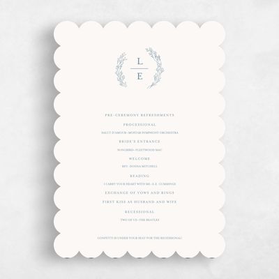 Blue Scalloped Wedding Program - Merrion
