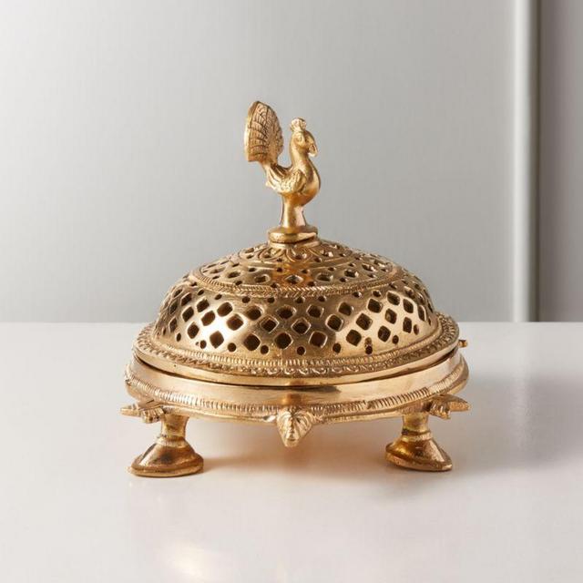 Pavo Brass Incense Holder