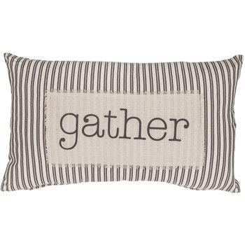 Gather Ticking Striped Pillow