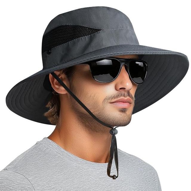 PFFY Sun Bucket Hats for Men Women 3” Wide Brim UPF 50+ Fishing & Beach Hat