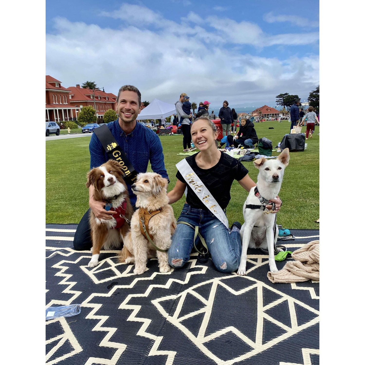 Our 3 favorite 4-legged friends came out to celebrate our engagement