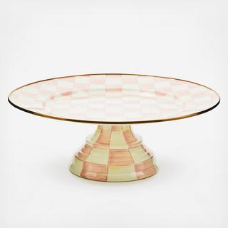 Rosy Check Stainless Steel Pedestal Platter