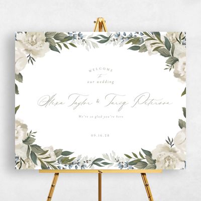 White Wedding Sign - Juniper Landscape