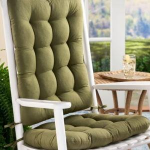 Never-Flatten Tufted Rocker Chair Cushion Set, Dark Sage