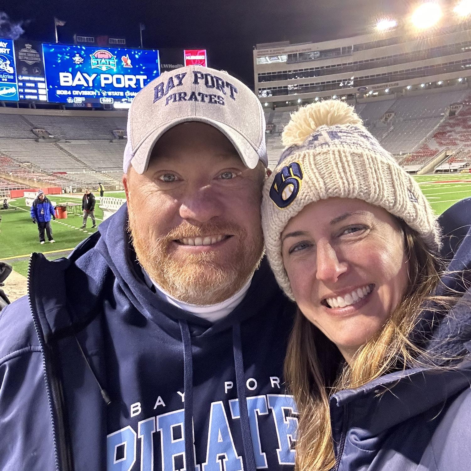 Cheering on Bay Port as they won State!