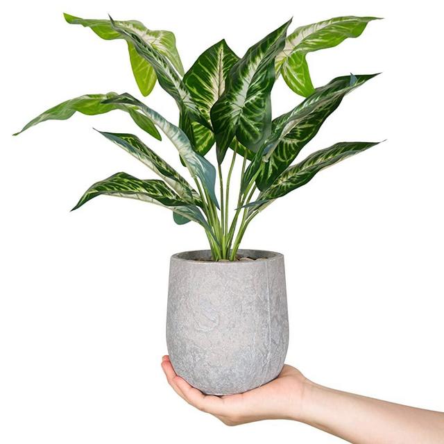 18" Small Fake Plants Artificial Potted Greenery Plant for Office Desk Home Bathroom Decor