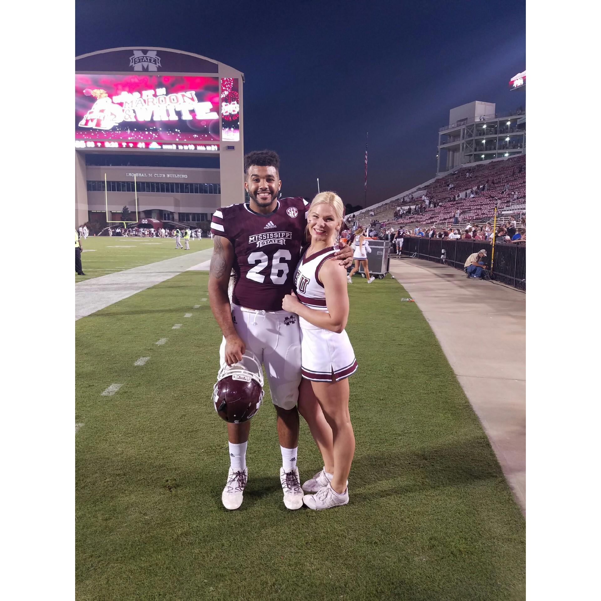 Our first football/cheer picture together on 10/29/16