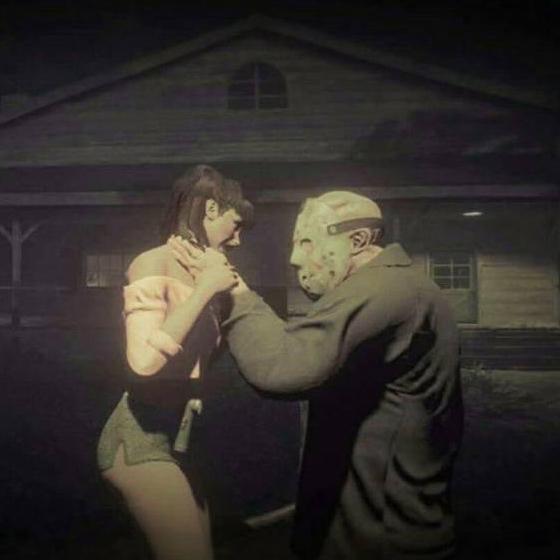 We met on the Friday The 13th video game...this is Christopher as Jason holding Jennifer as Tiffany