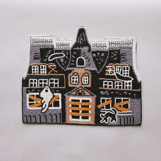 Haunted House Beaded Placemat, Set of 4