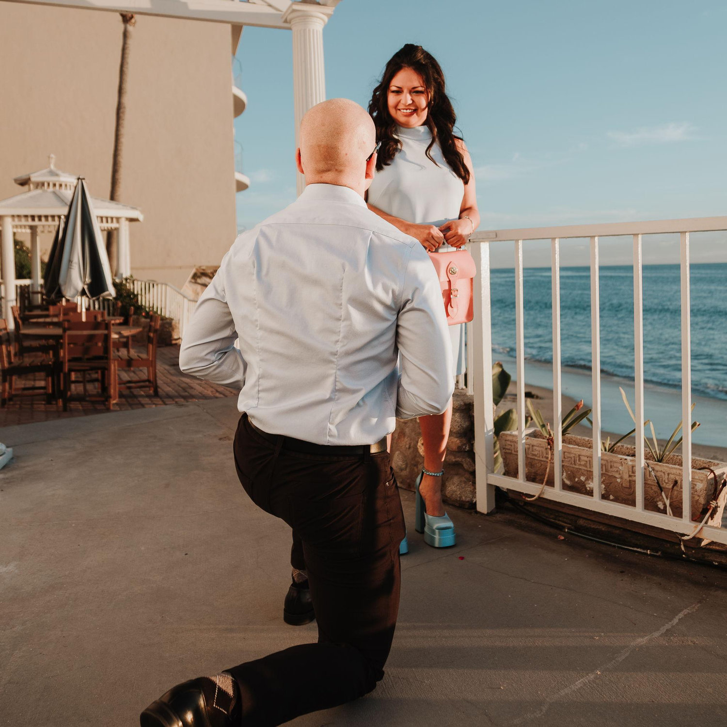 I said to her, "I need to ask you a question. Isabel Andriena Mendez Menendez will you marry me?